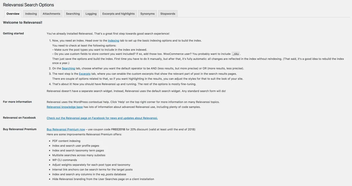 WordPress search results page showing relevant matches