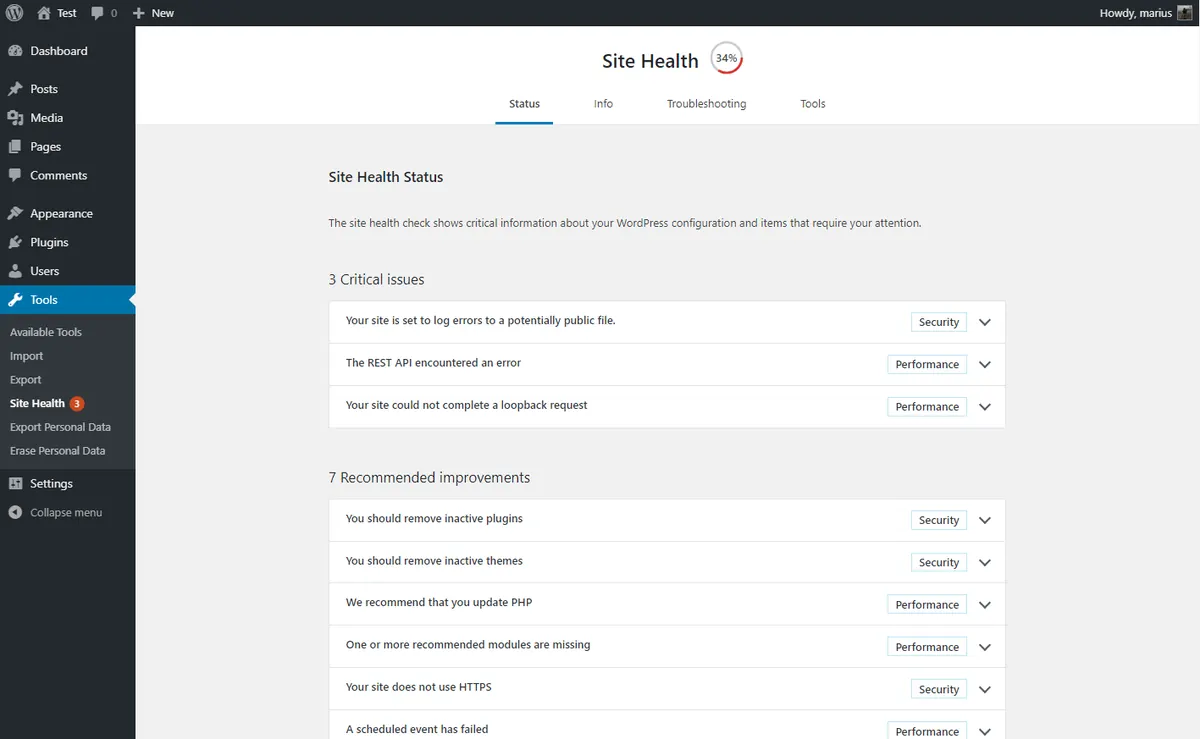 WordPress Health Check & Troubleshooting plugin