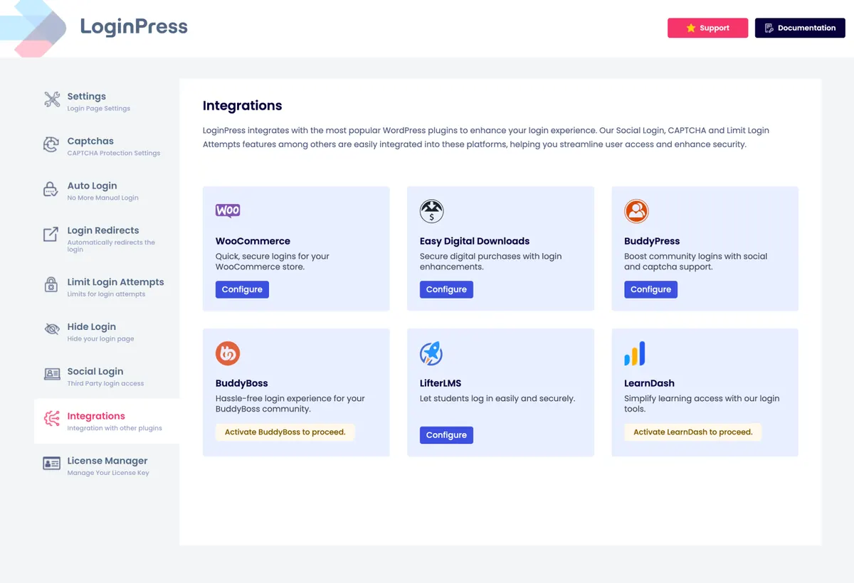 WordPress admin login screen