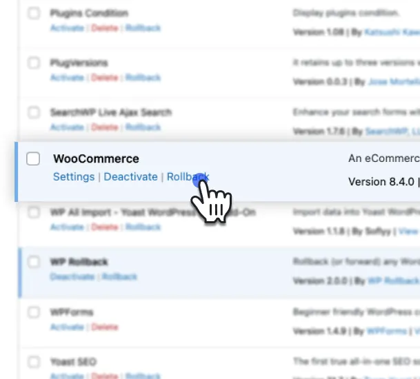 WP Rollback plugin restoring an older theme version